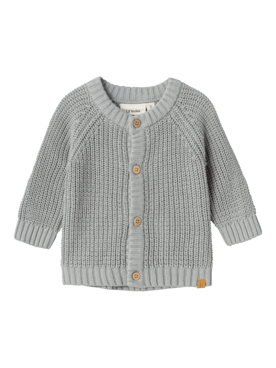 Lil' Atelier EMLEN LS KNIT CARDIGAN NOOS - Limestone | Torgunns Barneklær AS
