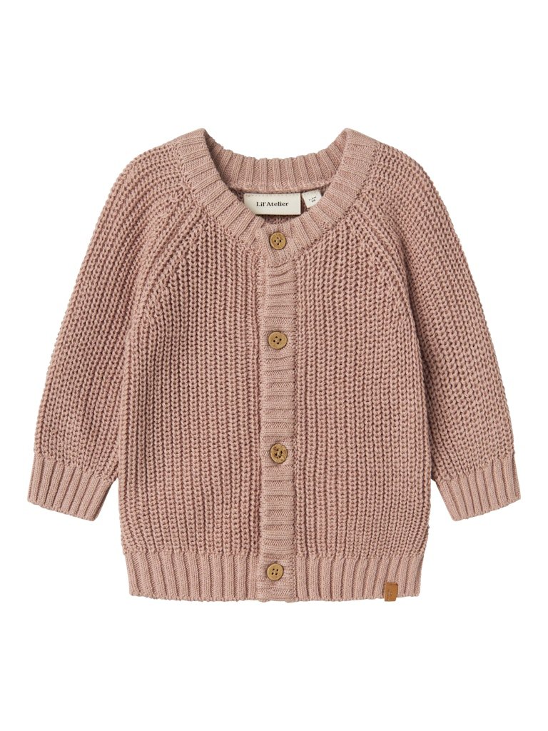 Lil' Atelier EMLEN LS KNIT CARDIGAN NOOS - Misty Rose | Torgunns Barneklær AS