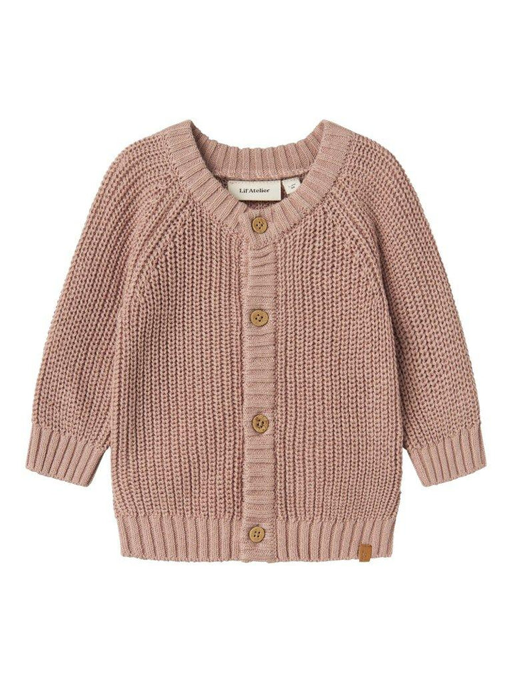 Myk strikket babygenser i rosa med knapper, perfekt for små barn 0-8 år