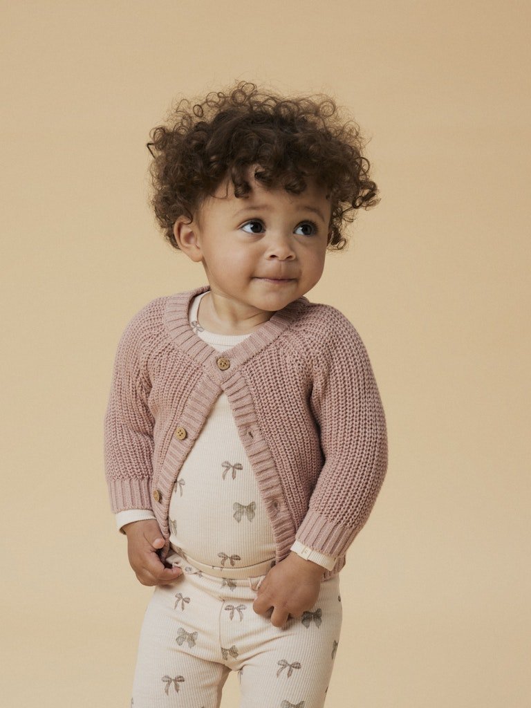 Lil' Atelier EMLEN LS KNIT CARDIGAN NOOS - Misty Rose | Torgunns Barneklær AS