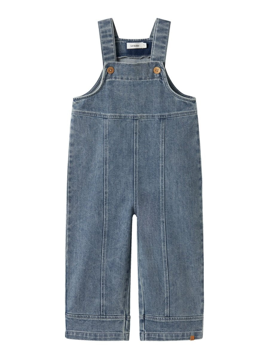 Lil' Atelier MINI DAMLA LOOSE DENIM OVERALL - Medium Blue Denim | Torgunns Barneklær AS