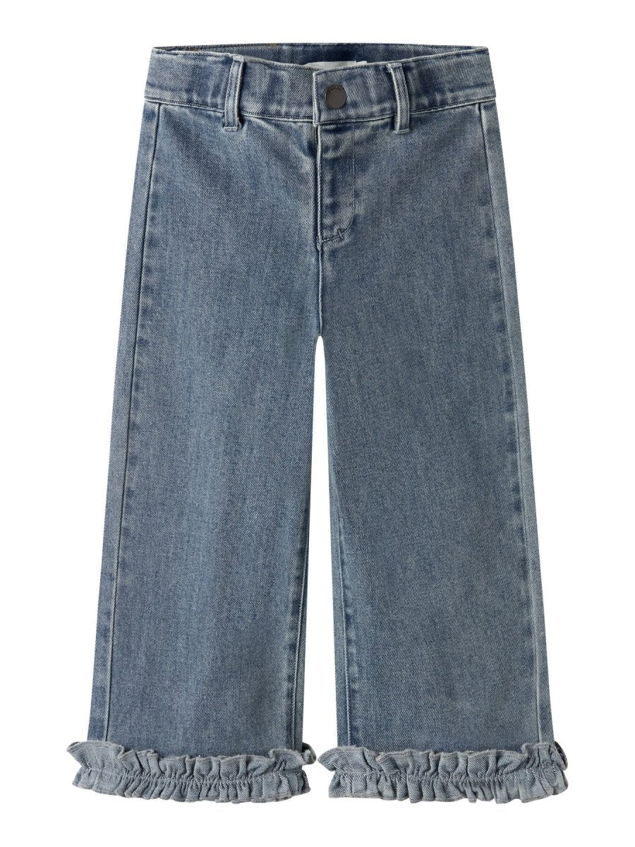 Lil' Atelier Mini DAMLA Wide Ankle Jeans – Medium Blue Denim | Torgunns Barneklær AS