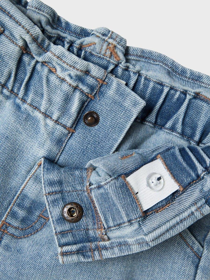 Barnes jeans med elastisk liv og knapper, myk denim for små barn
