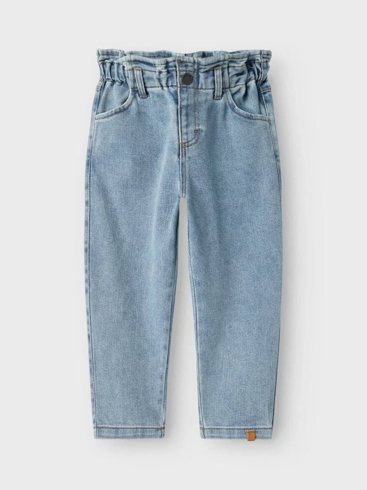 Lysblå barnedjeans med elastisk liv, perfekt for små barn 0-8 år