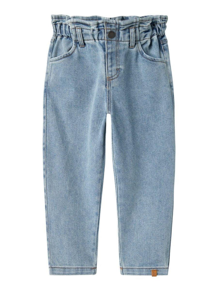 Lysblå barnedjeans med elastisk liv, perfekt for små barn 0-8 år