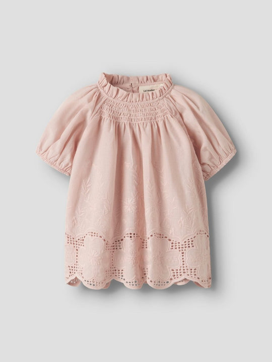 Lil' Atelier Mini DAYNA SS LOOSE SHIRT - Peach Whip | Torgunns Barneklær AS