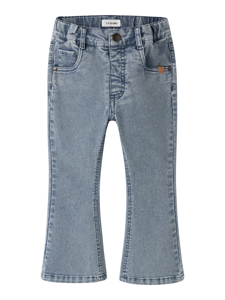 Lil' Atelier mini DEVAS bootcut jeans - Medium Blue Denim | Torgunns Barneklær AS