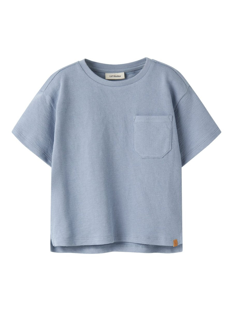 Lil' Atelier Mini Dias Lop ss Loose Sweat - Dusty Blue | Torgunns Barneklær AS