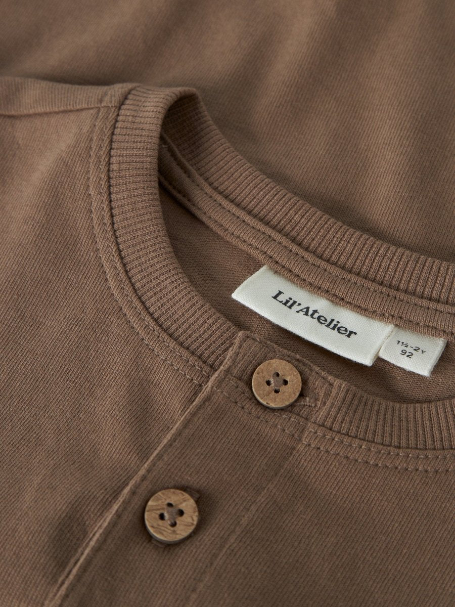 Lil Atelier Mini DOLAN LEN LOOSE topp - Coca Mocha | Torgunns Barneklær AS