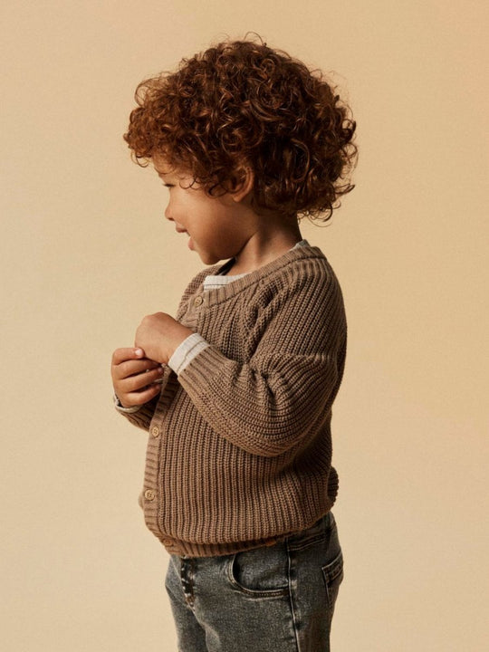 Lil' Atelier MINI EMLEN LIN LS KNIT NOOS - Sepia Tint | Torgunns Barneklær AS