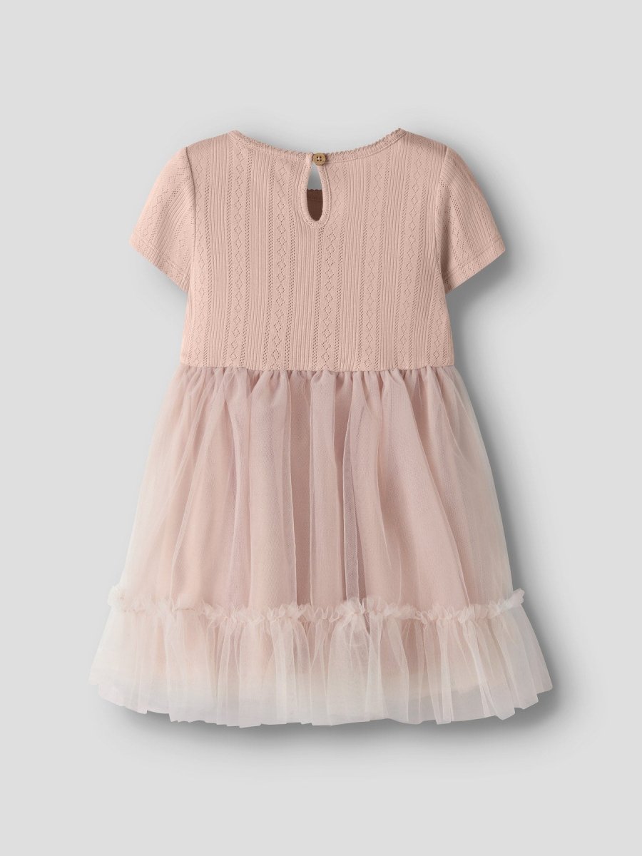 Lil Atelier Mini FANELLA TULLE kjole - Peach Whip | Torgunns Barneklær AS