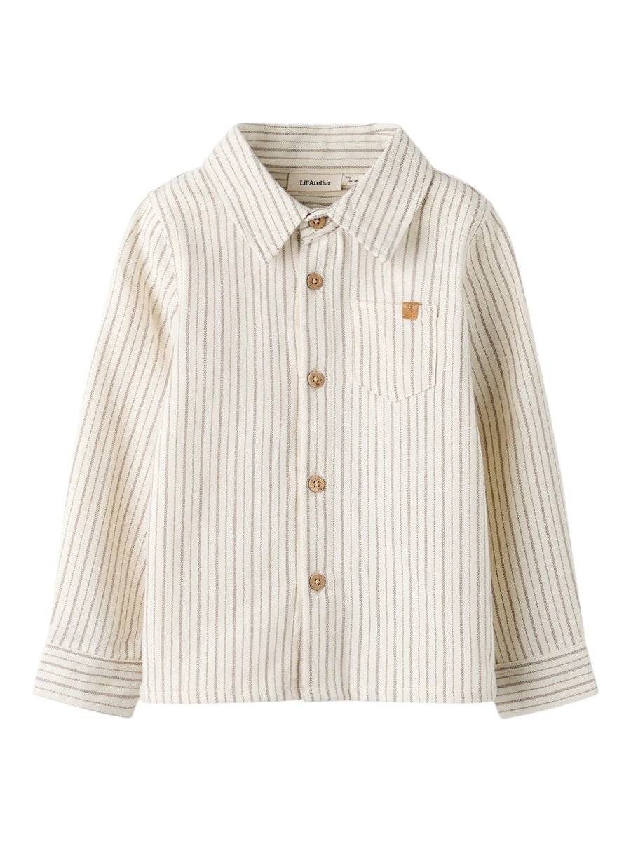 Lil' Atelier Mini FELIXO LS SHIRT - Turtledove Stripes | Torgunns Barneklær AS