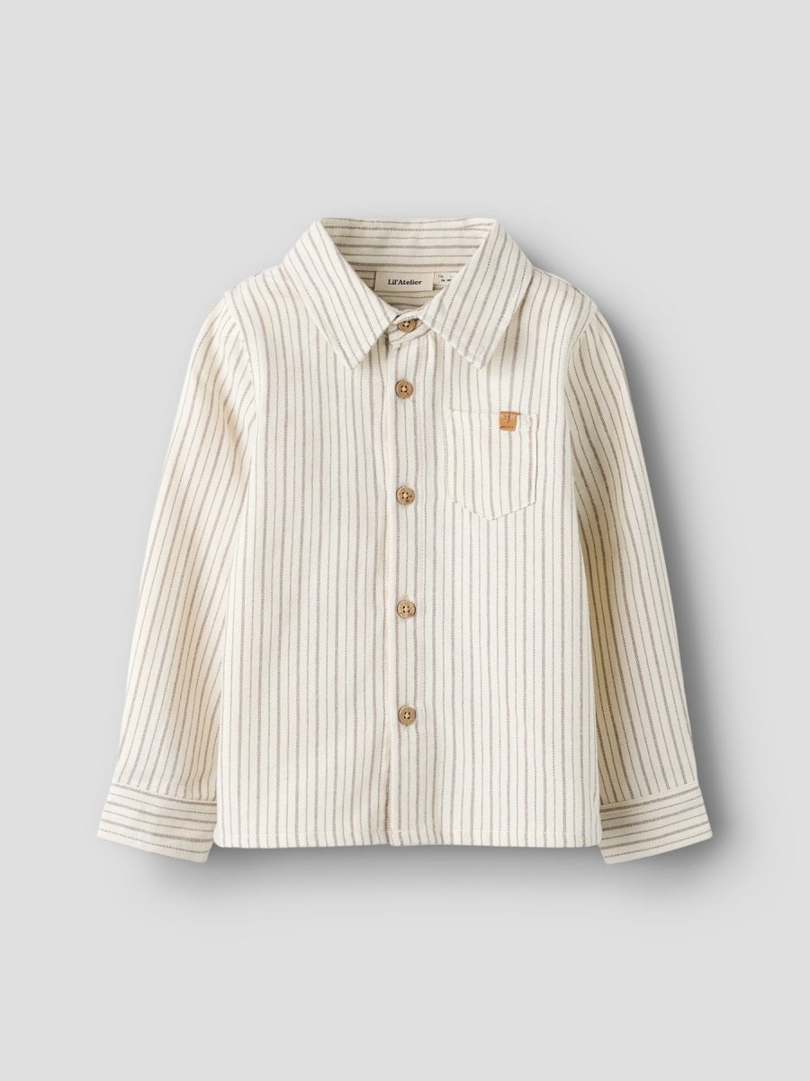 Lil' Atelier Mini FELIXO LS SHIRT - Turtledove Stripes | Torgunns Barneklær AS