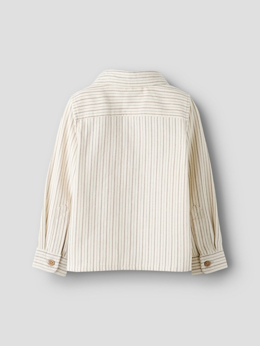 Lil' Atelier Mini FELIXO LS SHIRT - Turtledove Stripes | Torgunns Barneklær AS