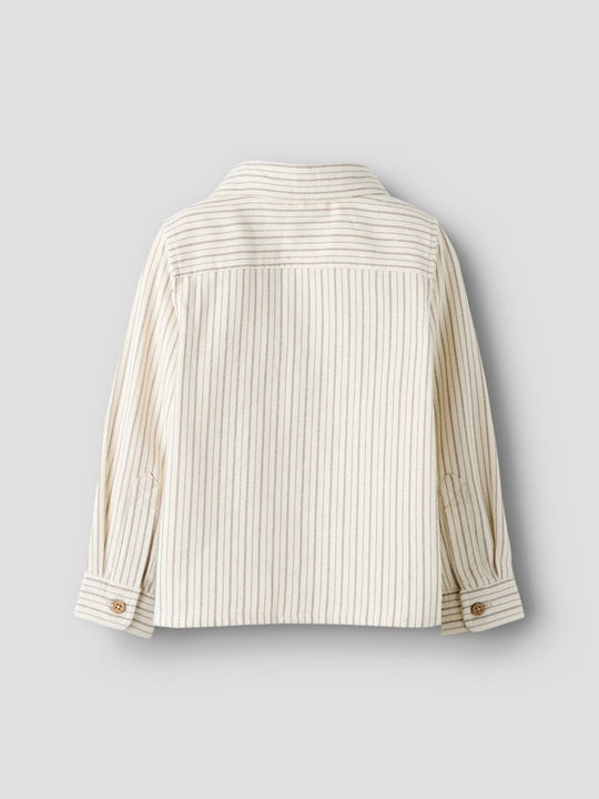 Lil' Atelier Mini FELIXO LS SHIRT - Turtledove Stripes | Torgunns Barneklær AS