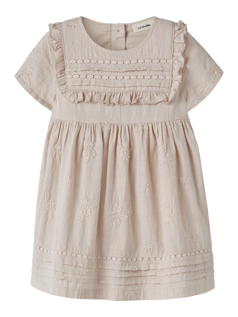 Lil Atelier Mini FERONIA LOOSE kjole - Pumice Stone | Torgunns Barneklær AS