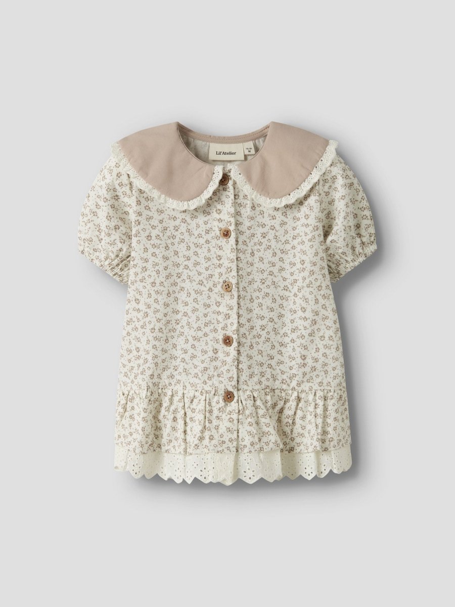 Lil' Atelier Mini FJOLA SS LOOSE SHIRT - Coconut Milk | Torgunns Barneklær AS