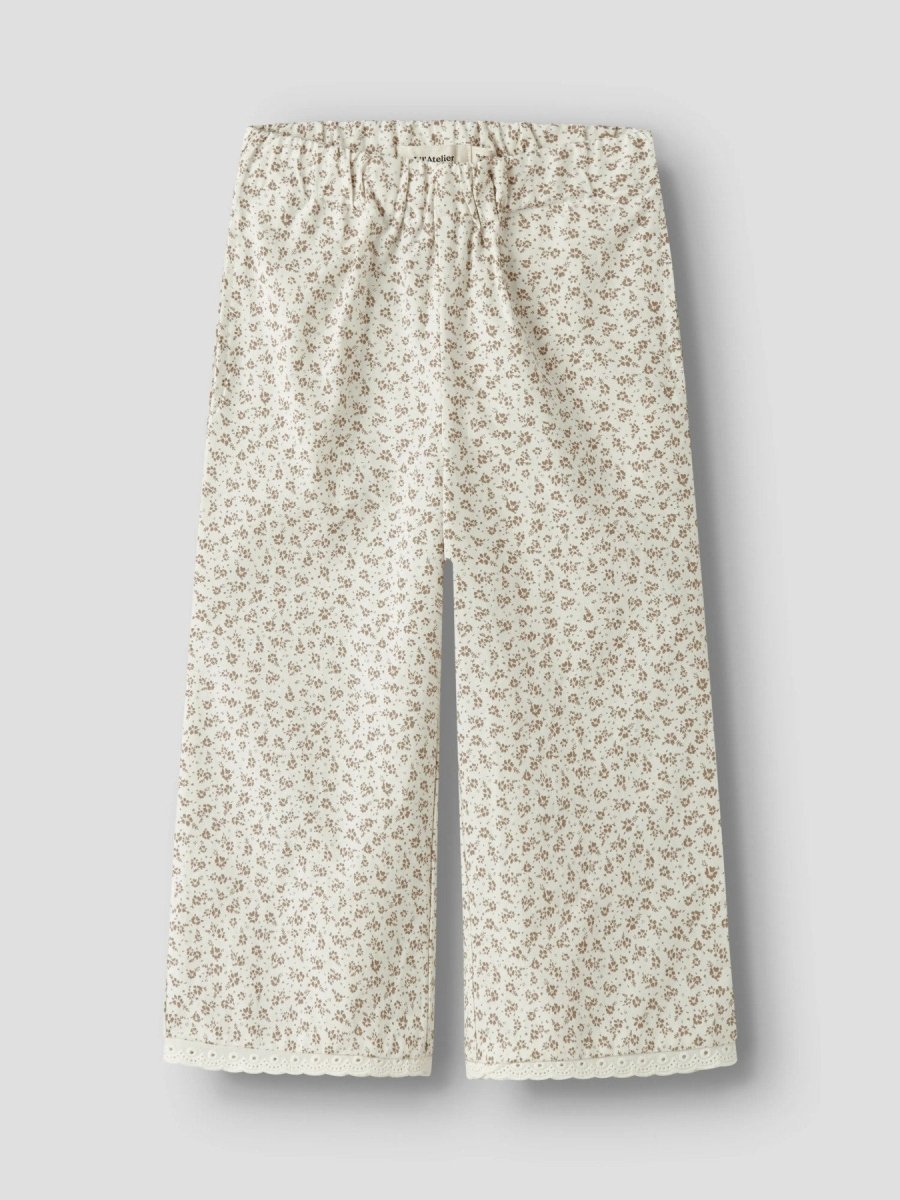 Lil' Atelier Mini FJOLA WIDE ANCLE PANT - Coconut Milk | Torgunns Barneklær AS