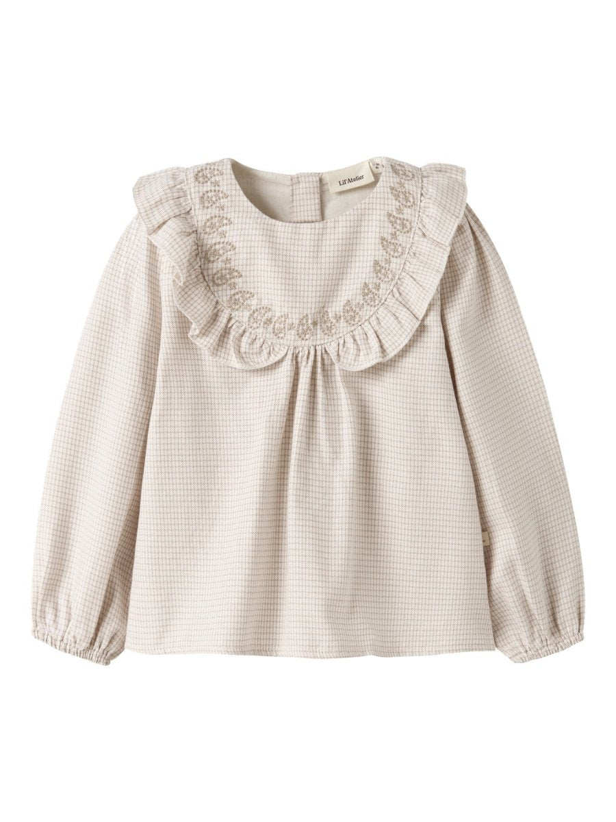 Lil' Atelier Mini FOLEY LS LOOSE SHIRT - Coconut Milk | Torgunns Barneklær AS
