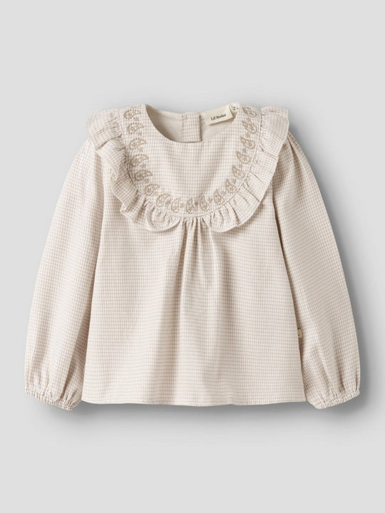 Lil' Atelier Mini FOLEY LS LOOSE SHIRT - Coconut Milk | Torgunns Barneklær AS