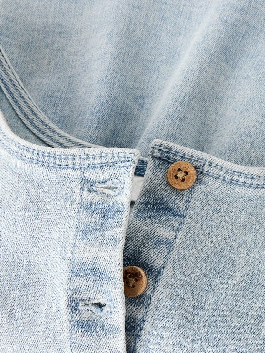 Lil' Atelier Mini FRANCES LOOSE TOP - Light Blue Denim | Torgunns Barneklær AS