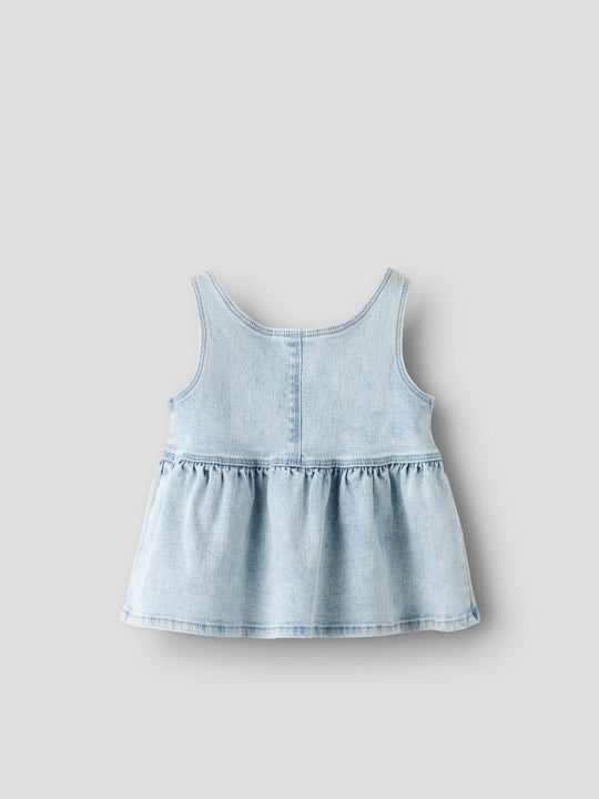 Lil' Atelier Mini FRANCES LOOSE TOP - Light Blue Denim | Torgunns Barneklær AS