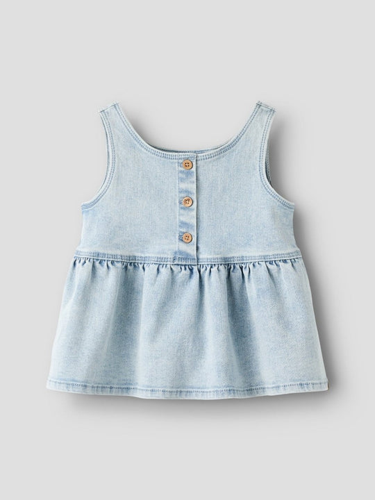 Lil' Atelier Mini FRANCES LOOSE TOP - Light Blue Denim | Torgunns Barneklær AS