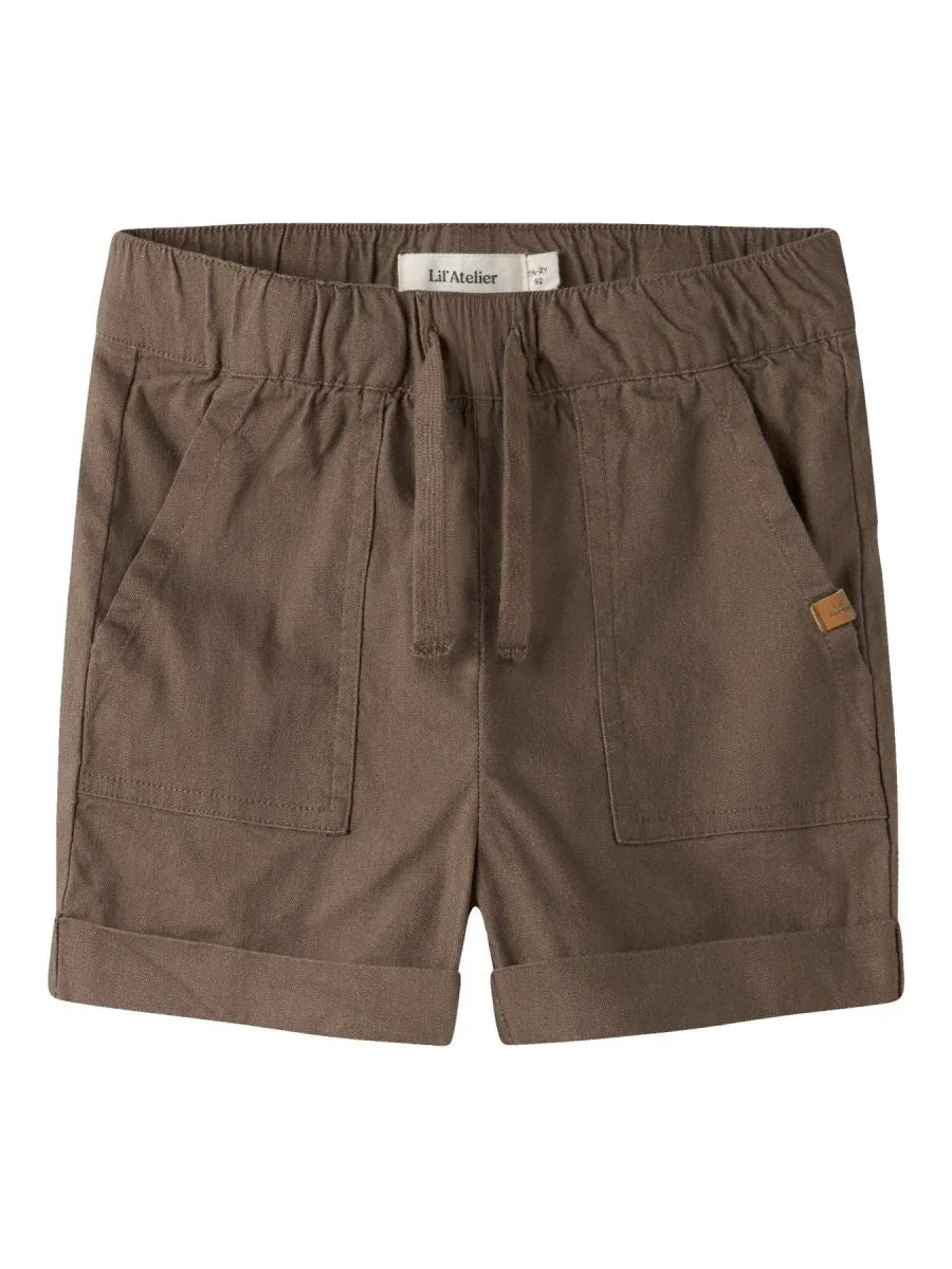 Lil' Atelier Mini FREDRIK LOOSE SHORTS - Shitake | Torgunns Barneklær AS