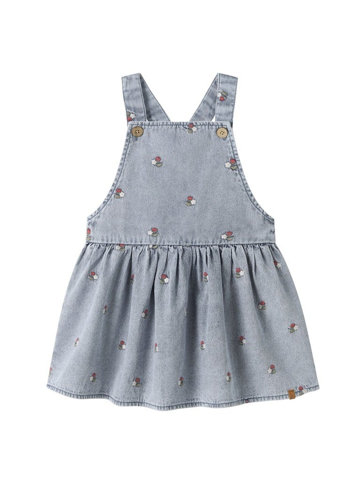 Lil Atelier Mini FUNDA DENIM seleskjørt - Medium Blue Denim | Torgunns Barneklær AS