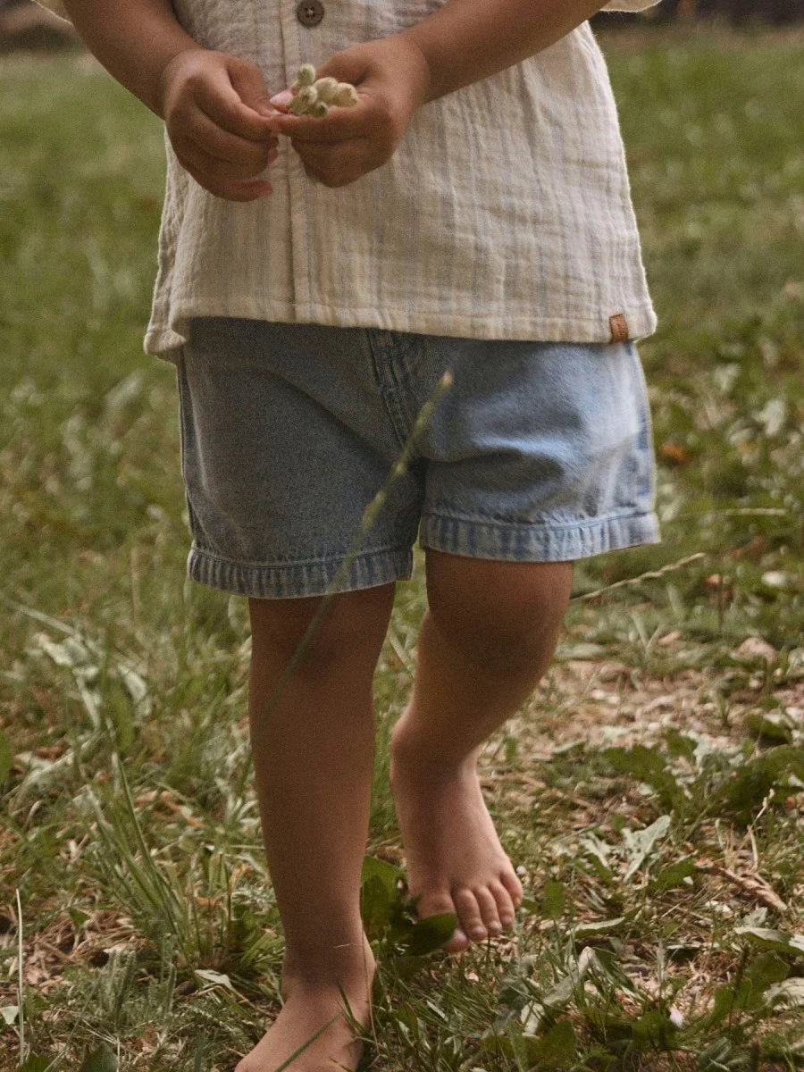Lil Atelier Mini FUNDA LOOSE DENIM shorts - Medium Blue Denim | Torgunns Barneklær AS