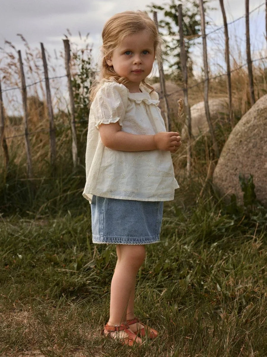 Lil Atelier Mini FUNDA LOOSE DENIM skjørt - Medium Blue Denim | Torgunns Barneklær AS