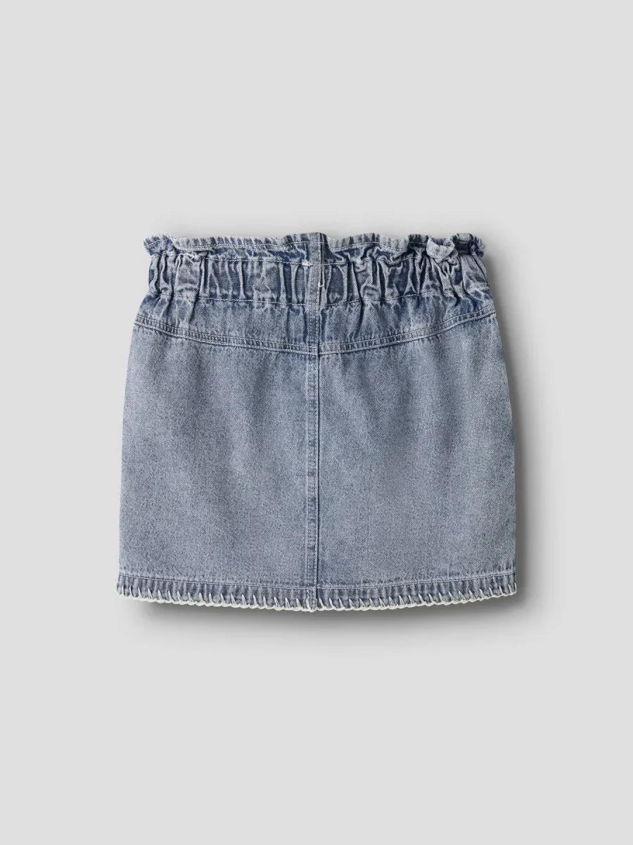 Lil Atelier Mini FUNDA LOOSE DENIM skjørt - Medium Blue Denim | Torgunns Barneklær AS