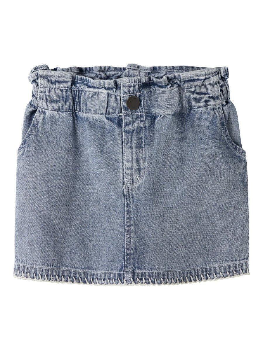 Lil Atelier Mini FUNDA LOOSE DENIM skjørt - Medium Blue Denim | Torgunns Barneklær AS