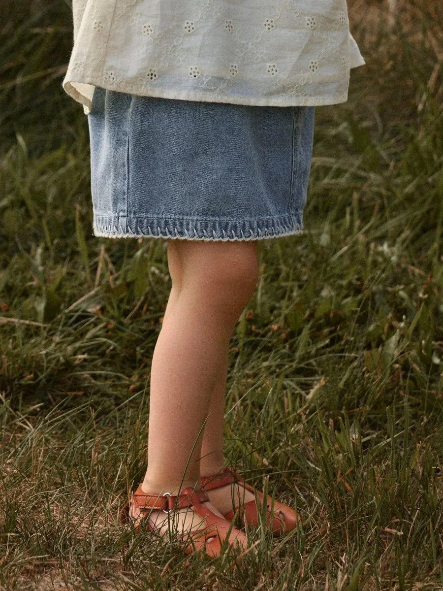 Lil Atelier Mini FUNDA LOOSE DENIM skjørt - Medium Blue Denim | Torgunns Barneklær AS