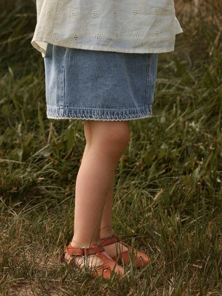 Lil Atelier Mini FUNDA LOOSE DENIM skjørt - Medium Blue Denim | Torgunns Barneklær AS