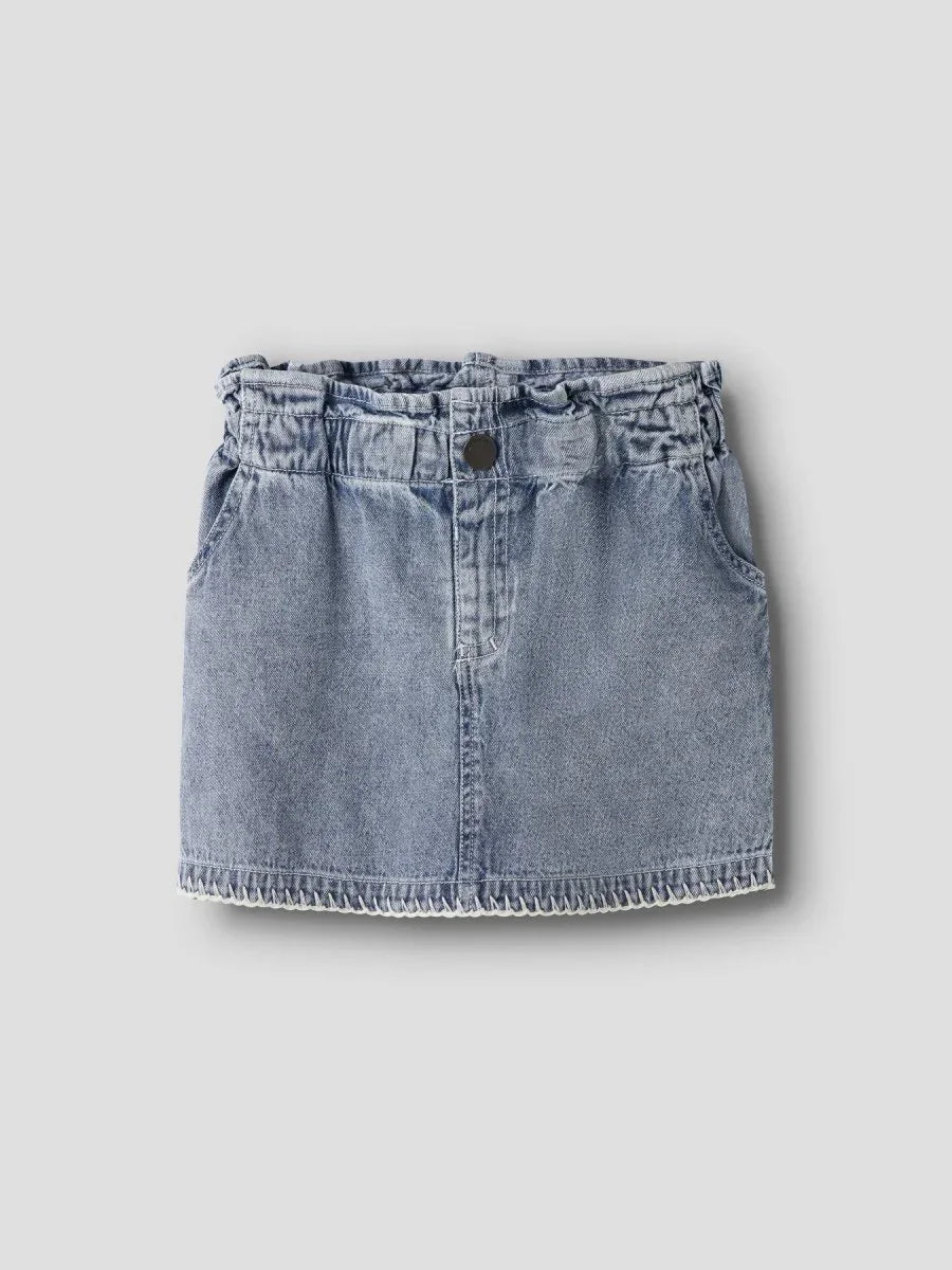 Lil Atelier Mini FUNDA LOOSE DENIM skjørt - Medium Blue Denim | Torgunns Barneklær AS