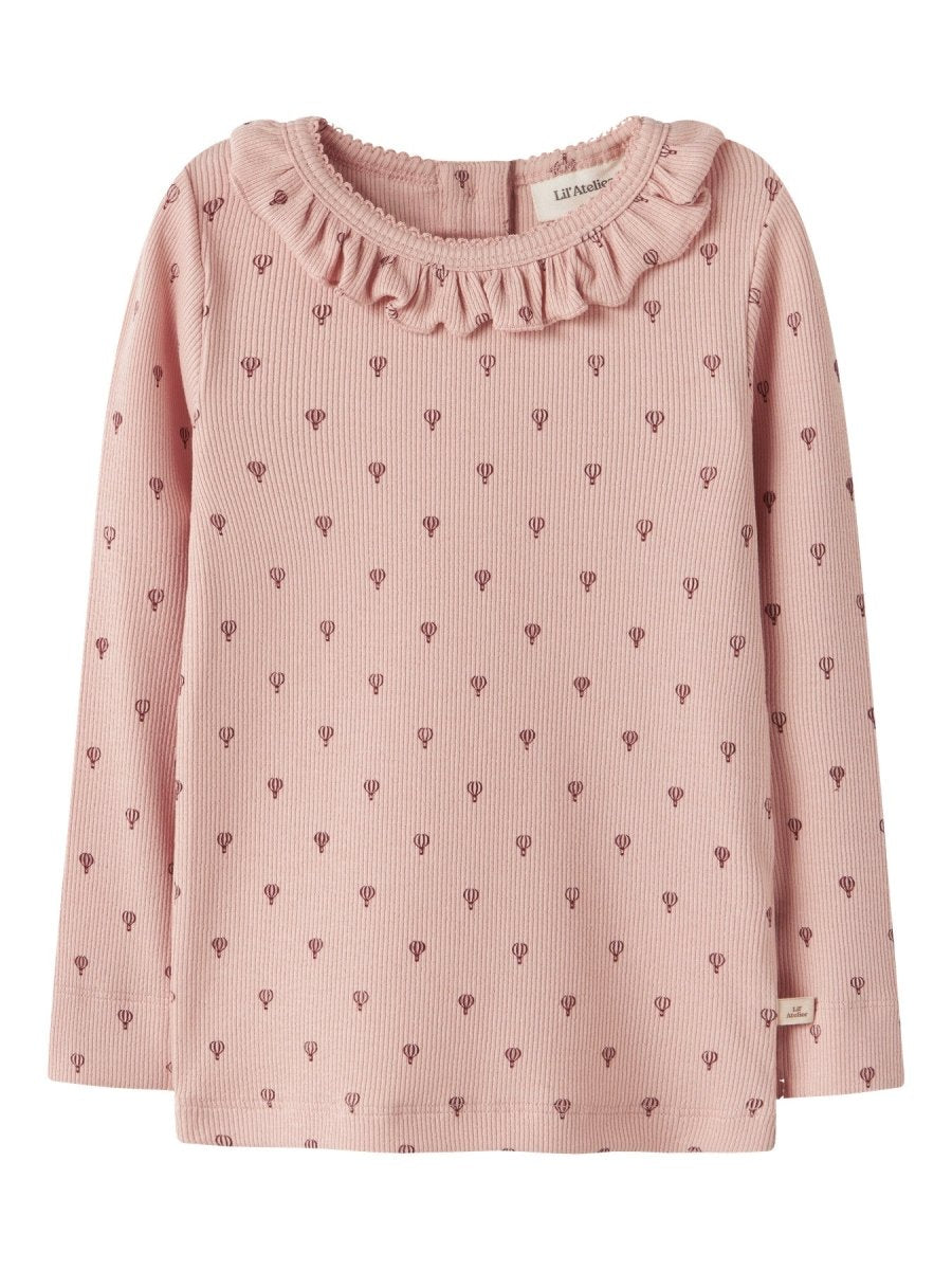 Lil' Atelier MINI GAGO KIS LS SLIM TOP - Cameo Rose | Torgunns Barneklær AS