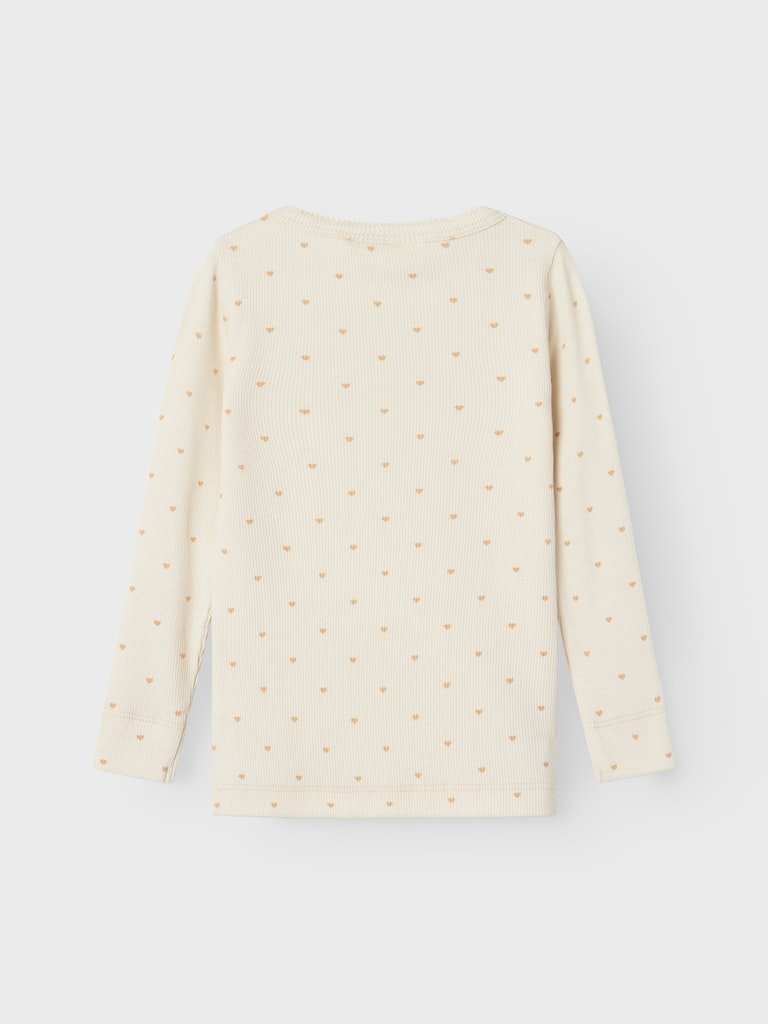 Lil' Atelier Mini GAGO LS SLIM TOP - Turtledove Heart | Torgunns Barneklær AS