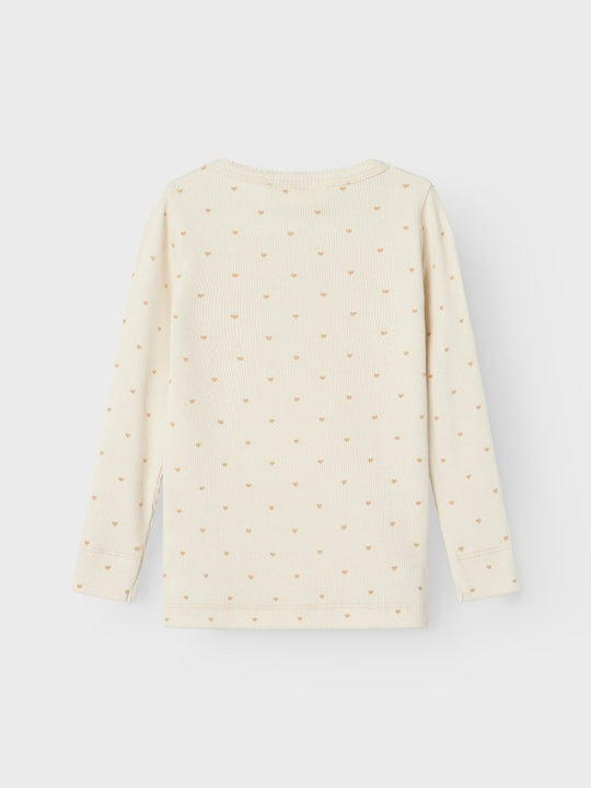 Lil' Atelier Mini GAGO LS SLIM TOP - Turtledove Heart | Torgunns Barneklær AS
