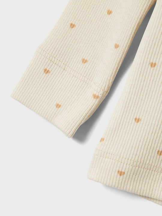 Lil' Atelier Mini GAGO LS SLIM TOP - Turtledove Heart | Torgunns Barneklær AS