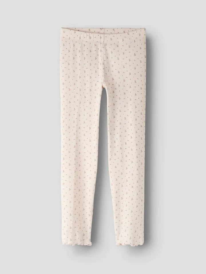 Myke barneleggings med blomstermønster, perfekt for baby og småbarn 0-8 år