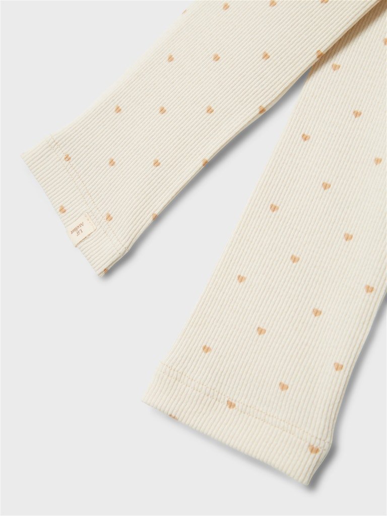 Lil' Atelier Mini GAGO SLIM LEGGING - Turtledove Heart | Torgunns Barneklær AS
