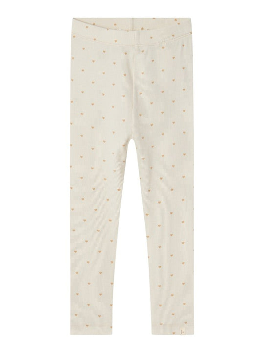 Lil' Atelier Mini GAGO SLIM LEGGING - Turtledove Heart | Torgunns Barneklær AS