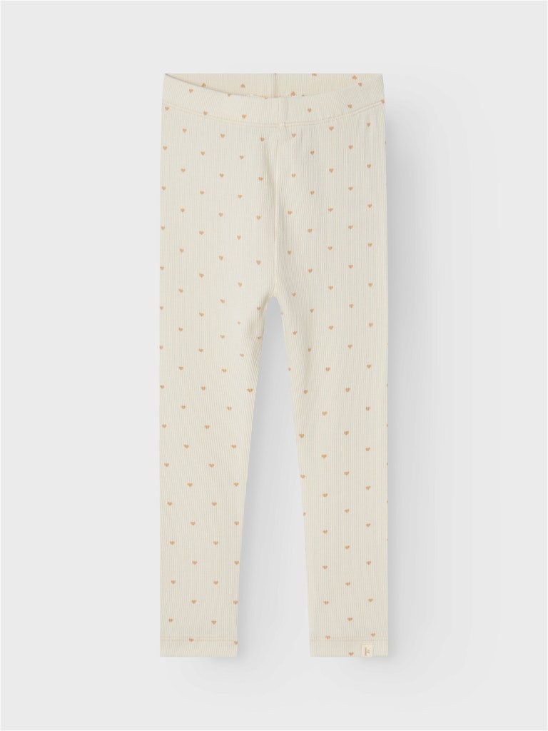 Lil' Atelier Mini GAGO SLIM LEGGING - Turtledove Heart | Torgunns Barneklær AS