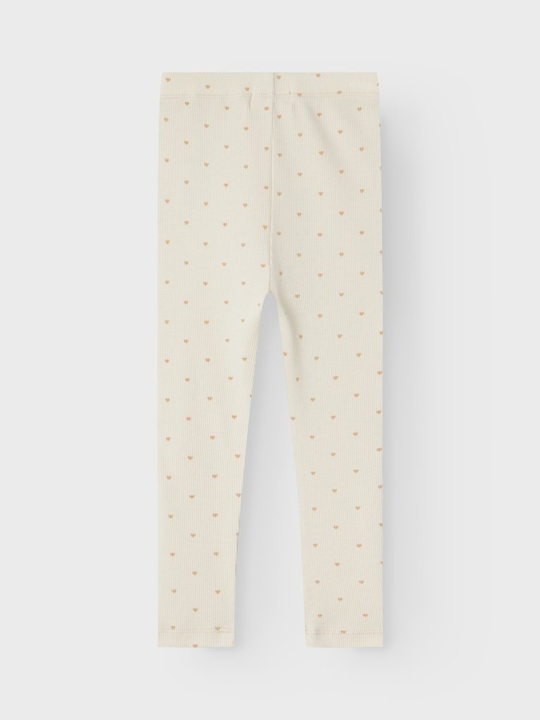 Lil' Atelier Mini GAGO SLIM LEGGING - Turtledove Heart | Torgunns Barneklær AS