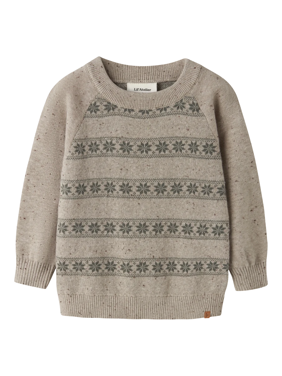 Lil' Atelier mini GALTO strikkegenser - Oxford Tan | Mulled Basil | Torgunns Barneklær AS