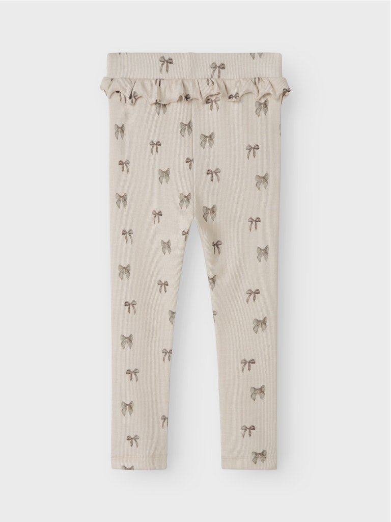 Lil' Atelier Mini GAVO EFI SLIM LEGGING NOOS - Silver Peony | BOW | Torgunns Barneklær AS