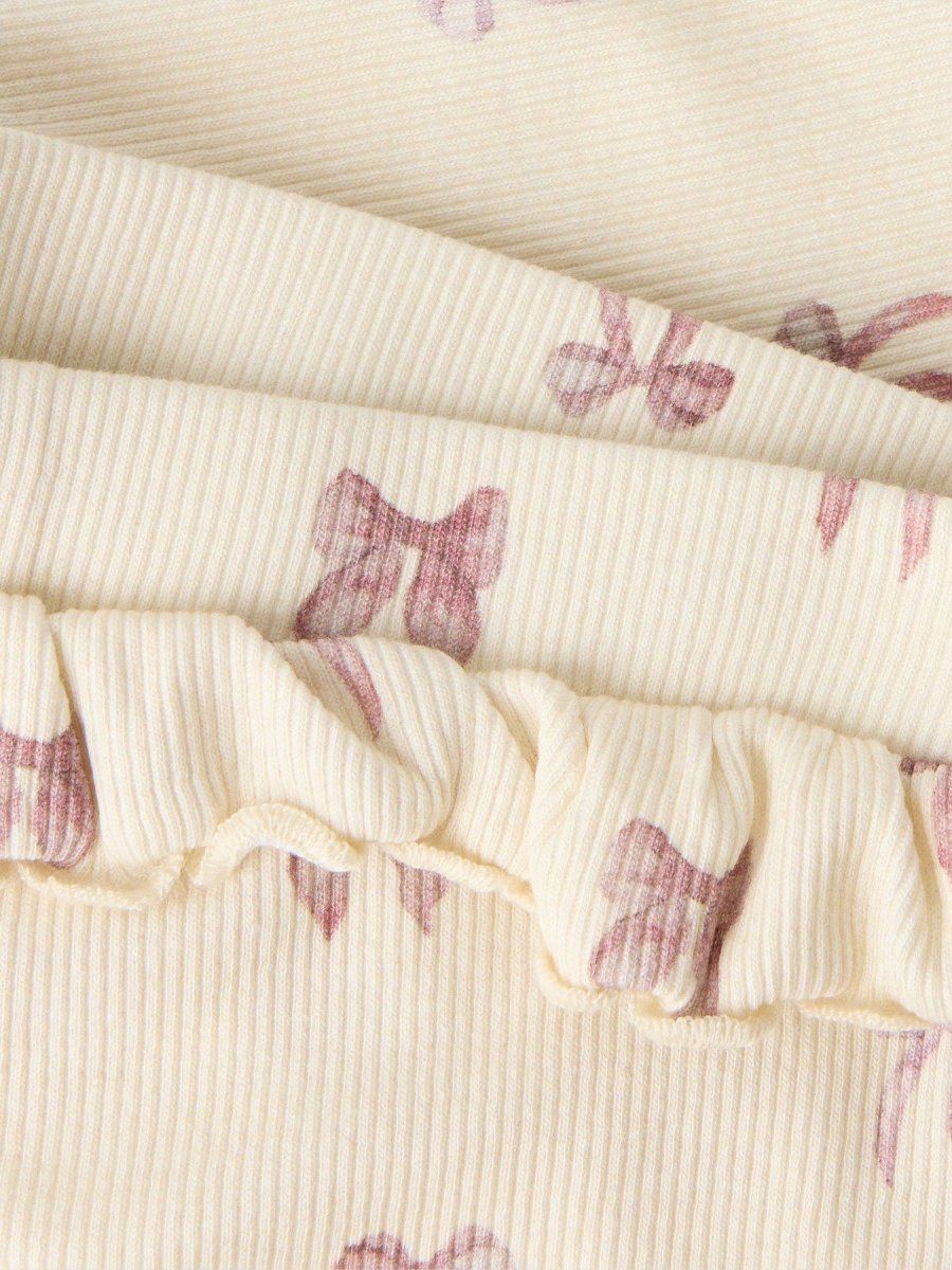 Lil' Atelier Mini GAVO EFI SLIM LEGGING NOOS - Turtledove | Bow | Torgunns Barneklær AS