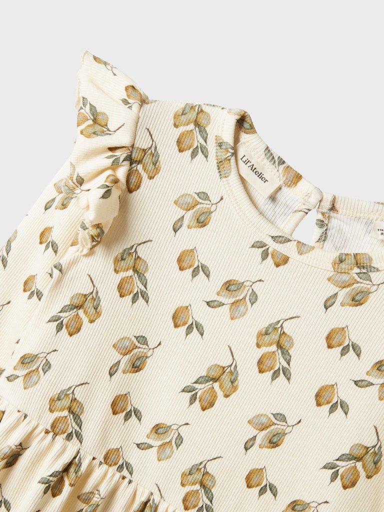 Lil' Atelier Mini GAVO ENK LS DRESS - Turtledove | Torgunns Barneklær AS