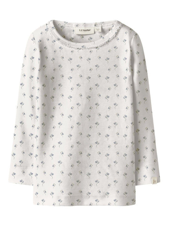 Lil' Atelier Mini GAYO SAG LS SLIM TOP - Coconut Milk | Blåklokke | Torgunns Barneklær AS